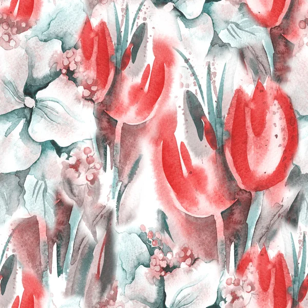 Motif floral sans couture avec tulipes — Photo