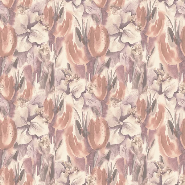 Motif floral sans couture avec tulipes — Photo
