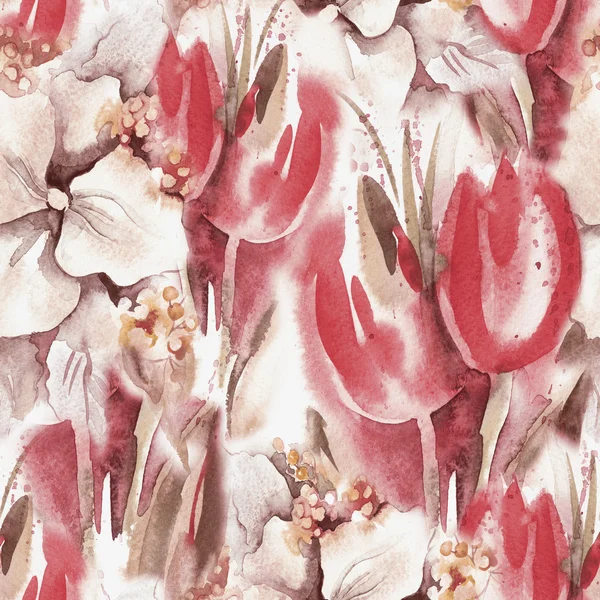 Motif floral sans couture avec tulipes — Photo