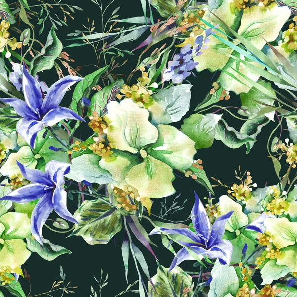 Buket çan çiçeği ile Seamless Modeli — Stok fotoğraf