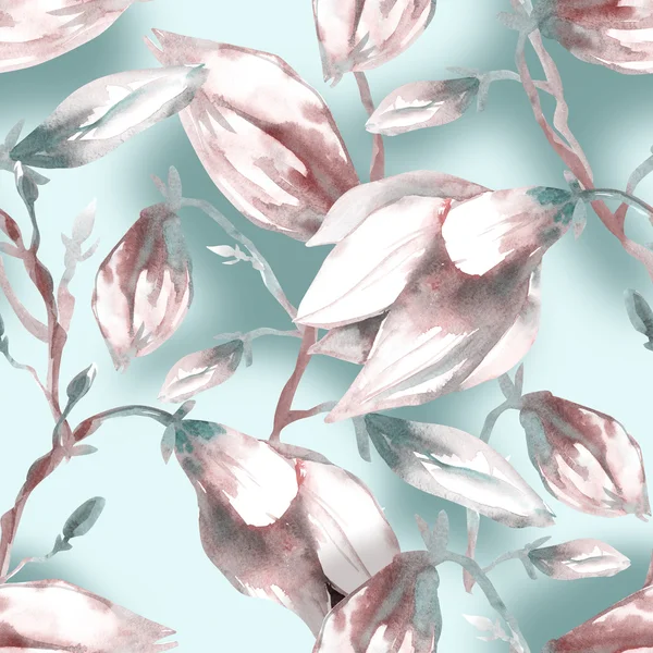 Magnolia naadloos patroon — Stockfoto