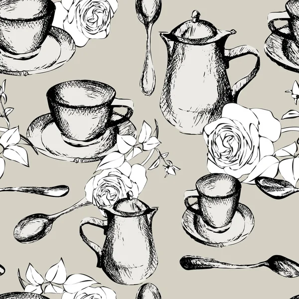 Kávé étel Seamless Pattern — Stock Fotó