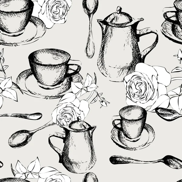 Coffee Dish Seamless Pattern — Stock Photo, Image