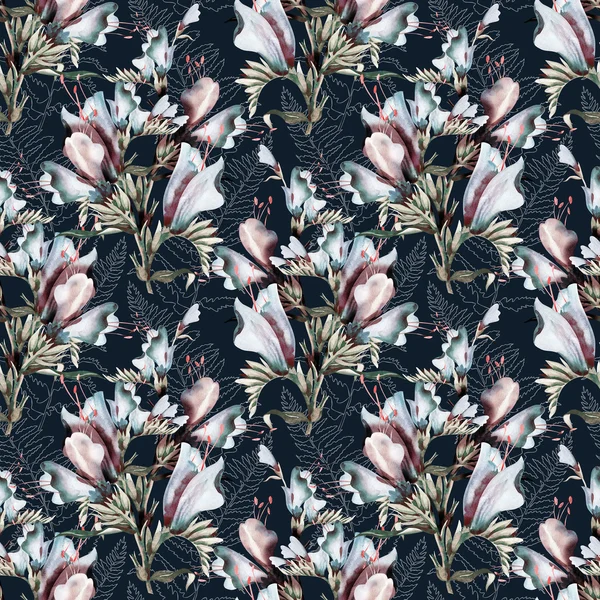 Blueweed Flower Seamless Pattern — Stock Photo, Image