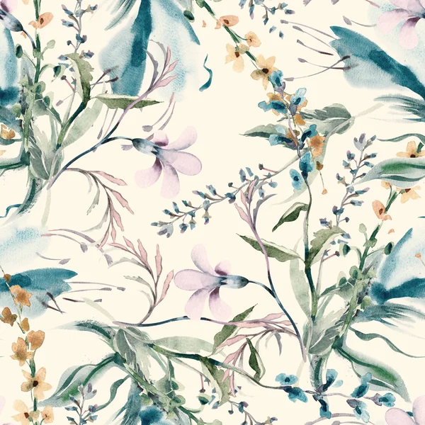 필드 꽃 원활한 패턴 — 스톡 사진