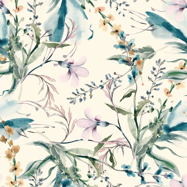 Field Flowers Seamless Pattern — Stock Photo, Image