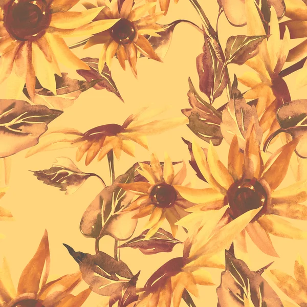 Sunflowers Seamless Pattern — Stock Photo, Image