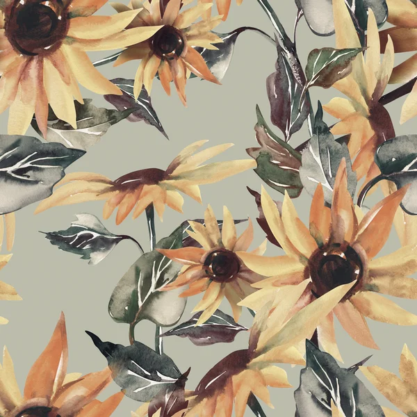 Sunflowers Seamless Pattern — Stock Photo, Image