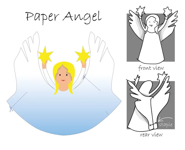 紙天使のテンプレート — ストック写真