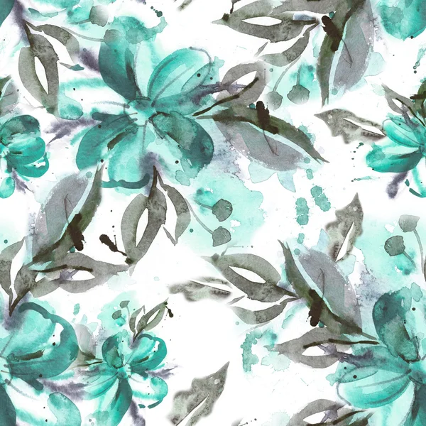 Watercolor Floral Seamless Pattern — Stock Photo, Image