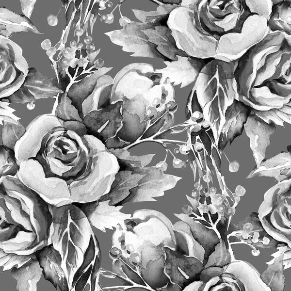 Watercolor Roses Seamless Pattern — Stock Photo, Image