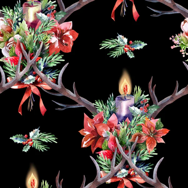 クリスマスの装飾とのシームレスなパターン — ストック写真