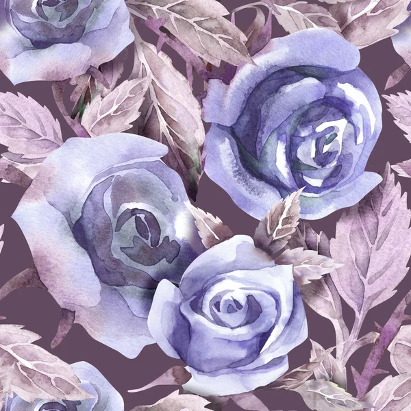 Akvarell rózsák zökkenőmentes minta — Stock Fotó