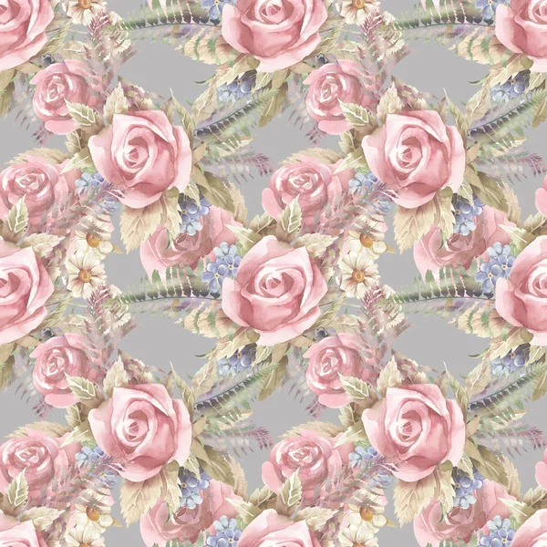 Aquarelle Roses Motif sans couture — Photo