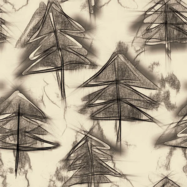 Árvores de abeto padrão sem costura — Fotografia de Stock
