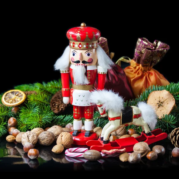 Kerstdecoratie met een Notenkraker — Stockfoto