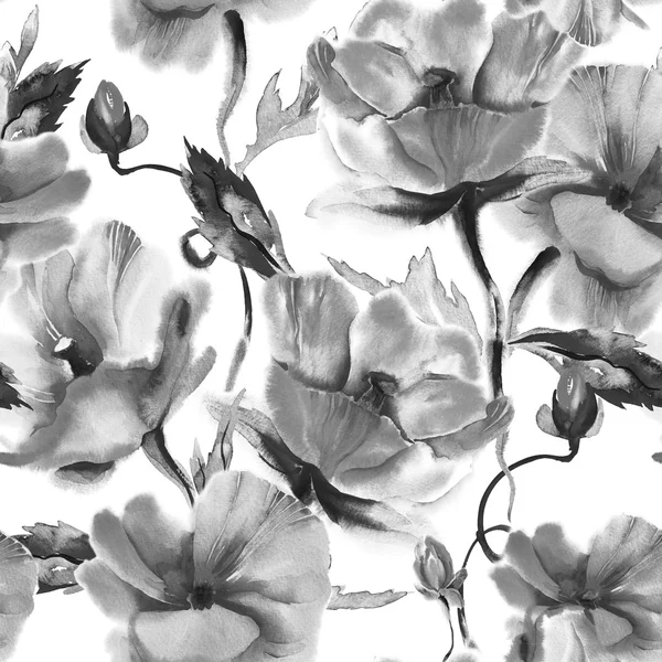 Aquarelle Modèle sans couture de fleurs — Photo