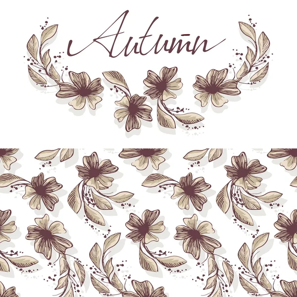 Floral Banner and Seamless Pattern — Stock Photo, Image