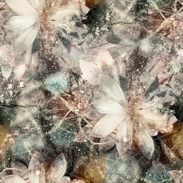 Padrão sem costura abstrato com elementos florais — Fotografia de Stock