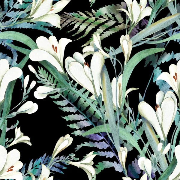 Seamless Pattern with Crocosmia Flowers — Stock Photo, Image