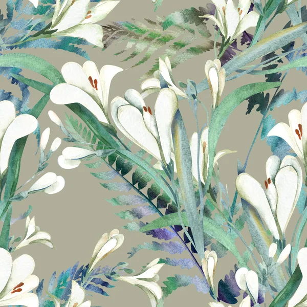 Naadloze patroon met Crocosmia bloemen — Stockfoto