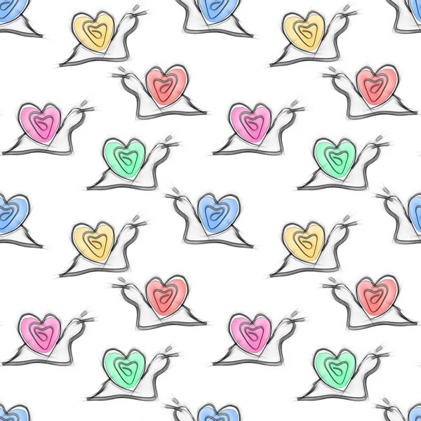 Seamless Pattern with Sketched Snails — Stock Photo, Image