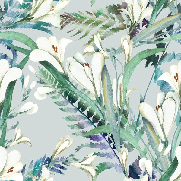 Seamless Pattern with Crocosmia Flowers — Stock Photo, Image