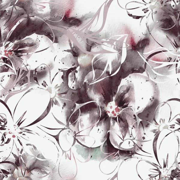 Bezszwowy wzór z białymi kwiatami — Zdjęcie stockowe