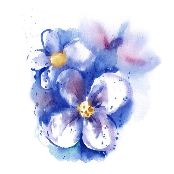 Watercolor Forget Me Not Flowers — Stock Photo, Image