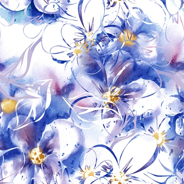 Seamless Pattern with Forget Me Not Flowers — Stock Photo, Image