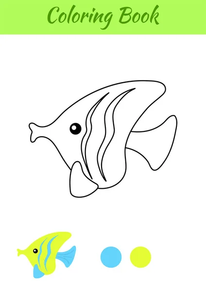 Χρωματισμός Σελίδα Ψάρια Βιβλίο Ζωγραφικής Για Παιδιά Εκπαιδευτική Δραστηριότητα Για — Διανυσματικό Αρχείο