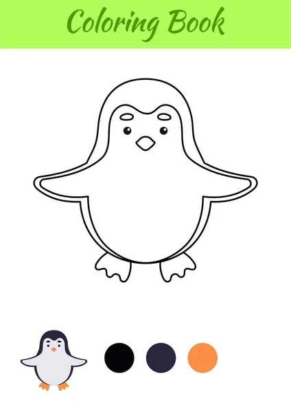 Página Para Colorear Pingüino Feliz Libro Para Colorear Para Niños — Vector de stock