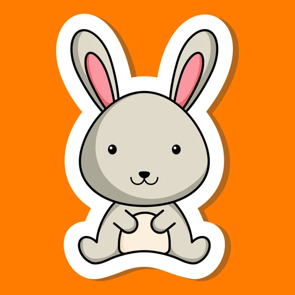 Sevimli Çizgi Film Çıkartması Küçük Tavşan Logosu Şablonu Albüm Albüm — Stok Vektör