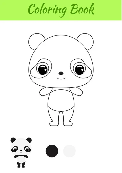 Libro Para Colorear Pequeño Panda Bebé Página Para Colorear Para — Vector de stock