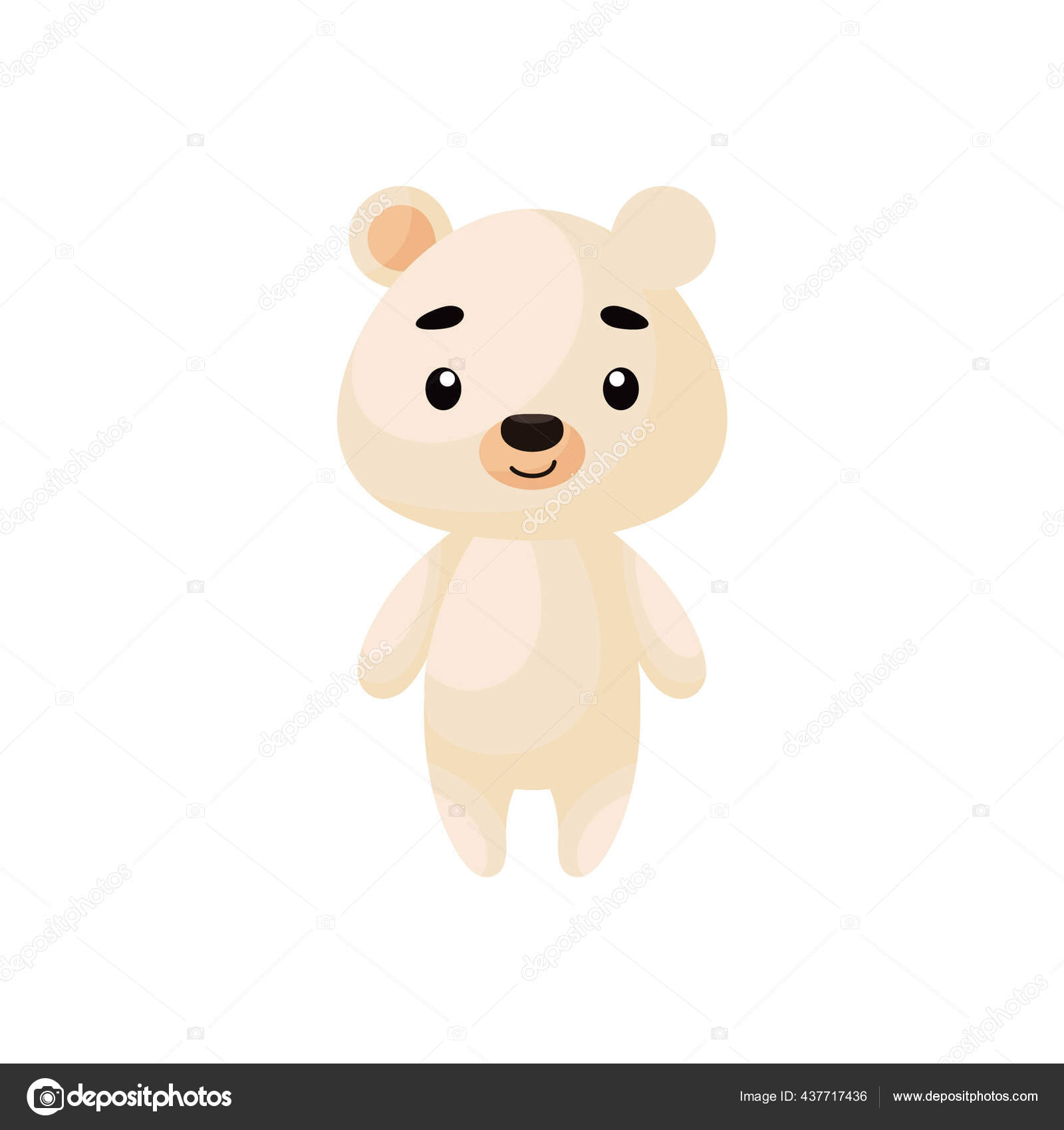 Cute Little Polar Bear White Background Cartoon Animal Character Kids Stock  Vector Image by ©Valentyna92 #437717436