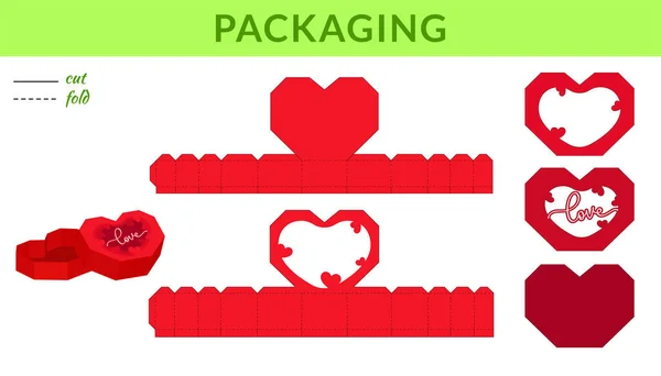 Diseño Envases Corazón Para Día San Valentín Cumpleaños Duchas Para — Archivo Imágenes Vectoriales