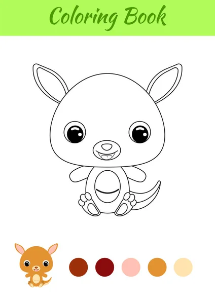 Livro Colorir Pequeno Bebê Canguru Sentado Desenho Para Colorir Para —  Vetores de Stock