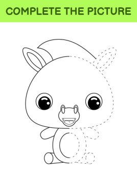 Sevimli eşeğin çizilmiş resmi. Boyama kitabı. Nokta kopyalama oyunu. El yazısı pratiği, çizim becerileri eğitimi. Eğitim, basılabilir çalışma tablosu geliştiriyor. Etkinlik sayfası. Vektör illüstrasyonu.