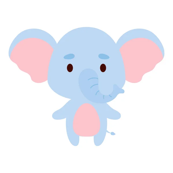 Lindo Elefante Sobre Fondo Blanco Personaje Animal Dibujos Animados Para — Archivo Imágenes Vectoriales