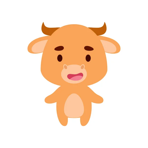 Lindo Yak Sobre Fondo Blanco Personaje Animal Dibujos Animados Para — Vector de stock