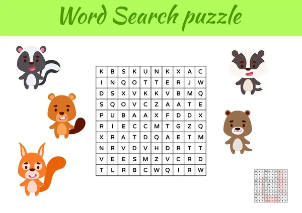 Vetores de Word Search Puzzle Jogo Desenhos Animados Monstros