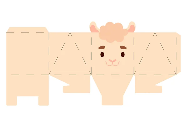 Party Favor Box Σχεδιασμός Alpaca Για Γλυκά Καραμέλες Μικρά Δώρα — Διανυσματικό Αρχείο