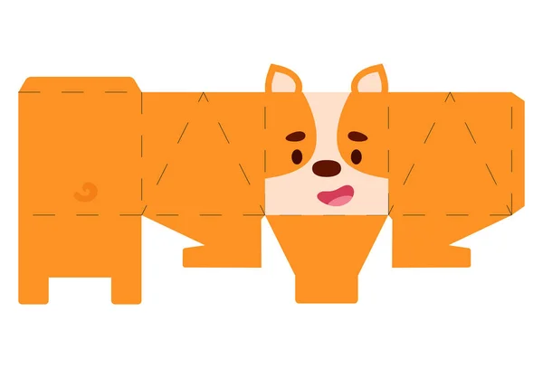 Party Favor Box Corgi Dog Projekt Słodycze Cukierki Małe Prezenty — Wektor stockowy