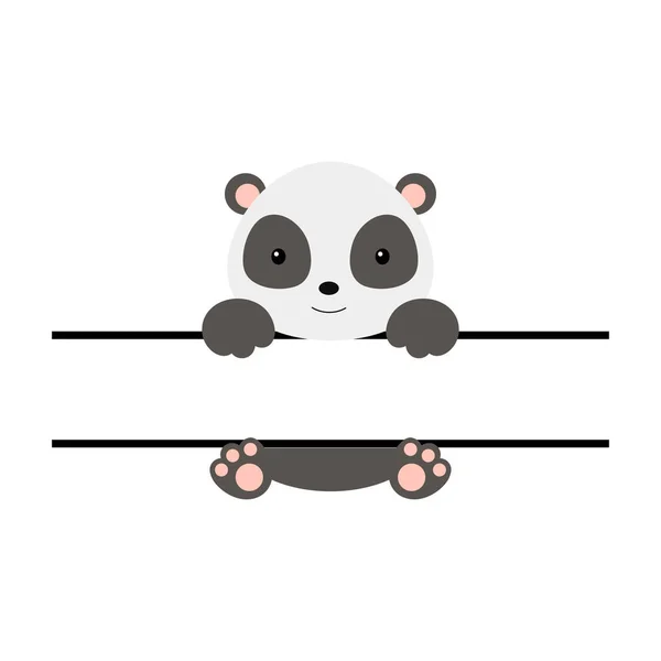 Leuke Panda Gespleten Monogram Grappig Stripfiguur Voor Shirt Scrapbooking Print — Stockvector