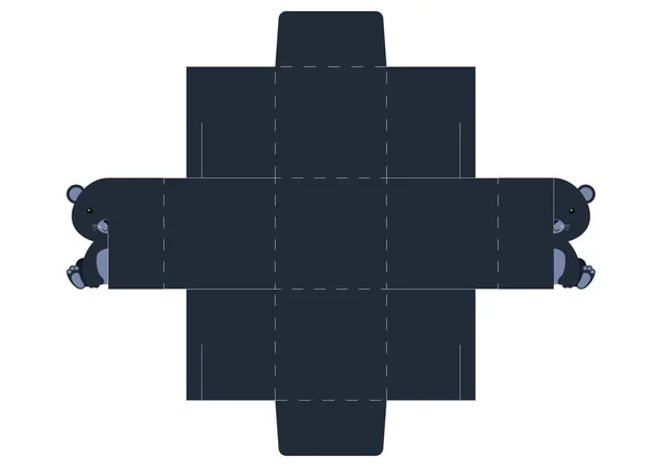 Простая Упаковка Пользу Пантера Дизайн Коробки Сладостей Конфет Маленьких Подарков — стоковый вектор