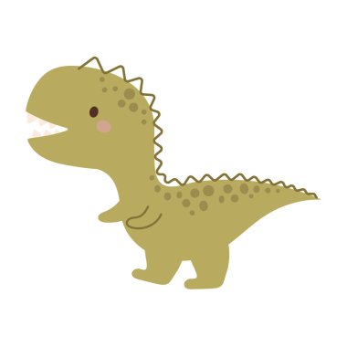 İskandinav tarzında şirin bir bebek dino. Çocuk kartları, bebek partisi, tişört, doğum günü davetiyesi, ev içi. Bohem çocuksu vektör illüstrasyonu.