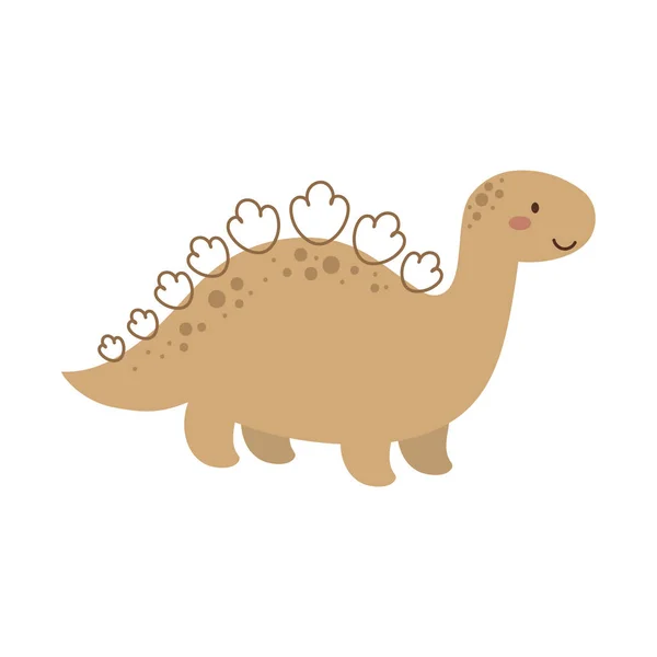 Милый Маленький Динозавр Скандинавском Стиле Мультяшное Животное Динозавров Детских Открыток — стоковый вектор