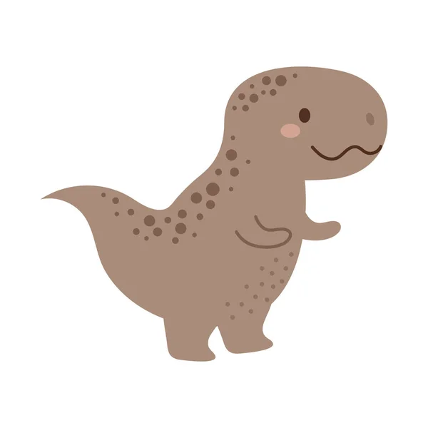 Милый Маленький Динозавр Скандинавском Стиле Мультяшное Животное Динозавров Детских Открыток — стоковый вектор