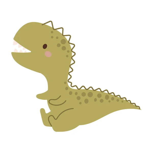 Lindo Bebé Dino Estilo Escandinavo Dibujos Animados Dinosaurios Animales Para — Vector de stock