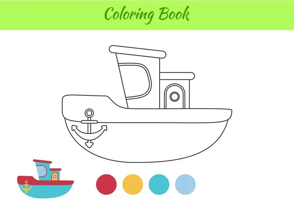 Coloriage Bateau Pour Enfants Page Activités Éducatives Pour Les Enfants — Image vectorielle